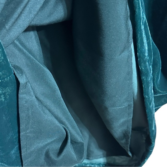 J. Crew Factory NWT Forest Green Velvet Holiday Party Shear Sleeve Mini Dress - Picture 10 of 14